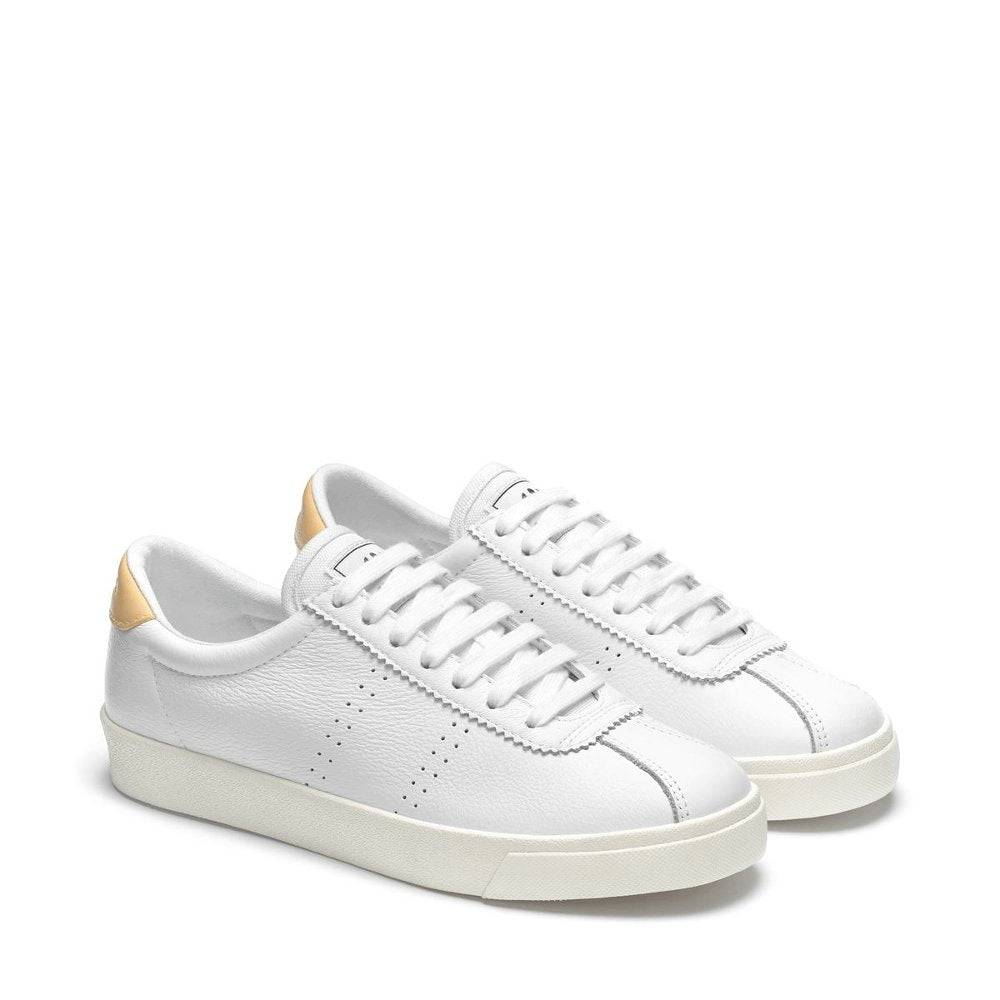 SUPERGA Superga 2843 Club S Comfort Leather - White-Yellow Lt-Favorio BELLA n' BEAR