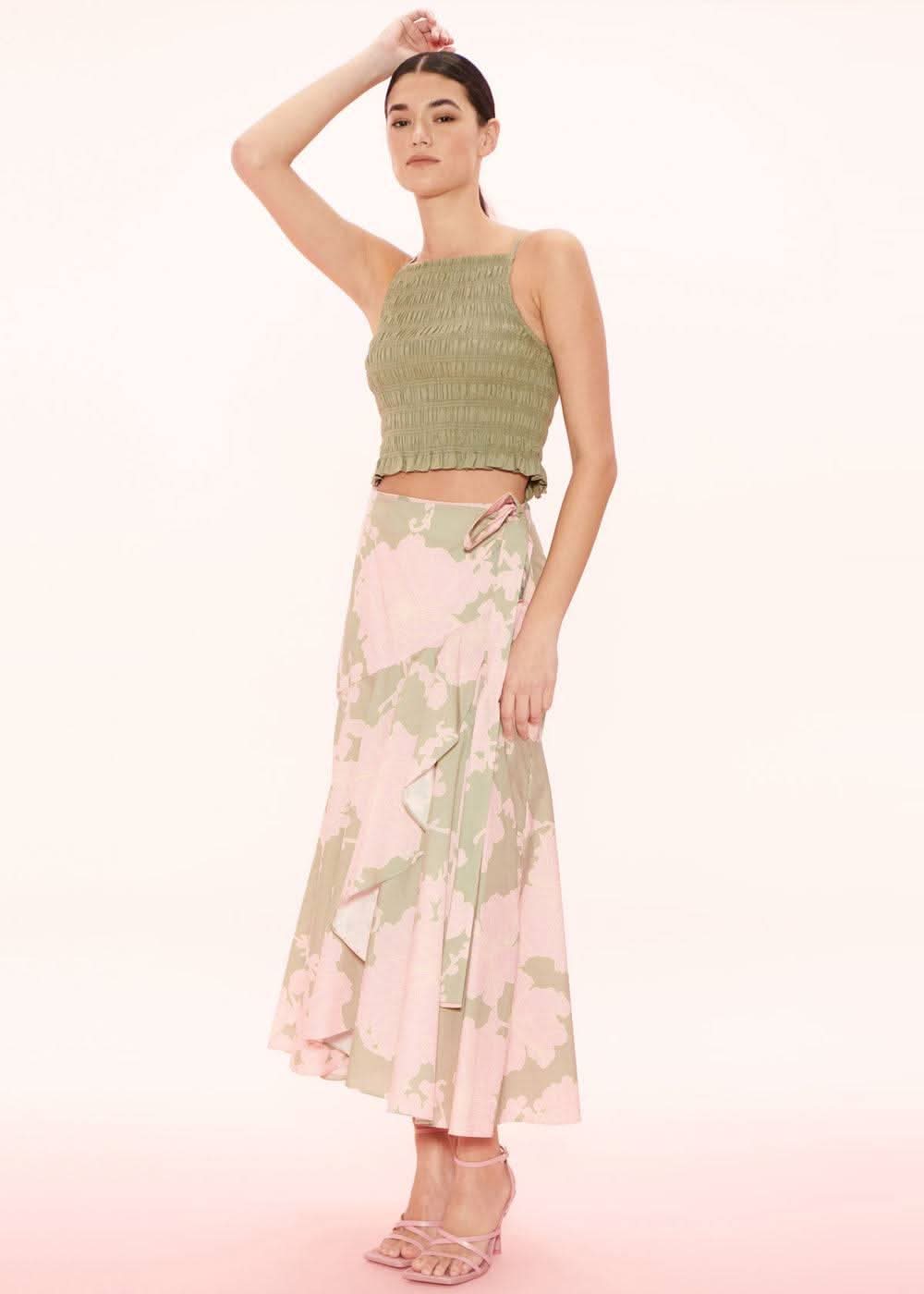 APARTMENT CLOTHING Apartment Clothing Arch Shirred Cami - Sage BELLA n' BEAR