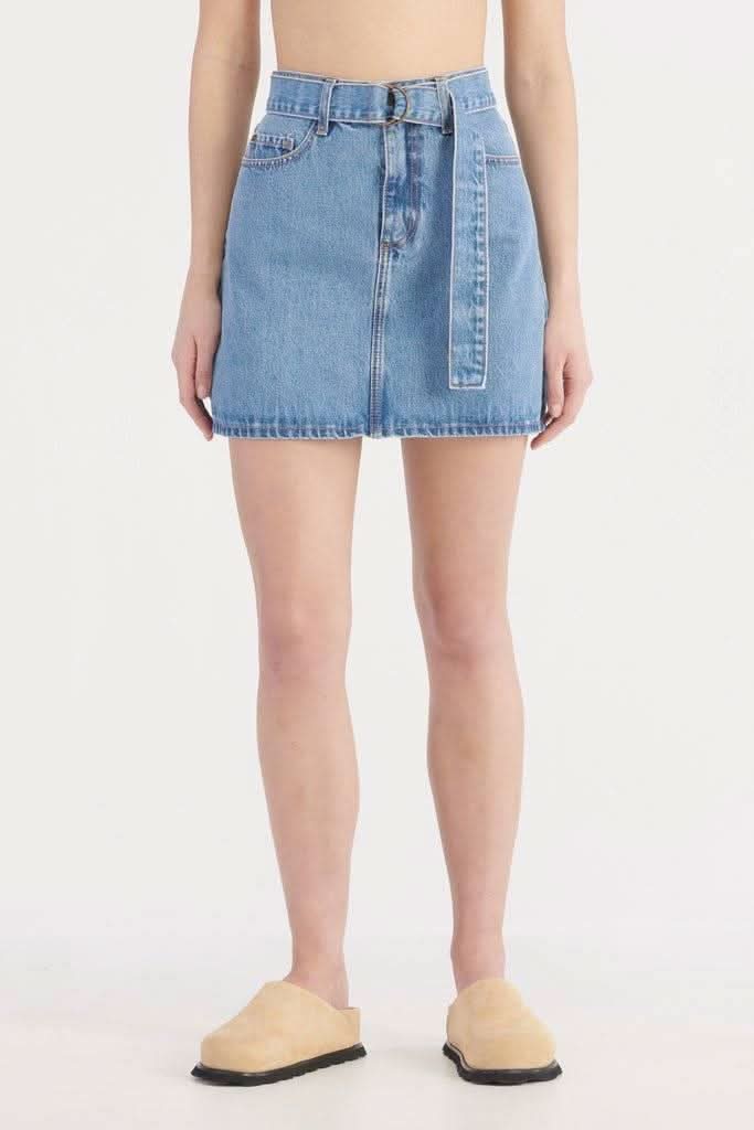 NOBODY DENIM Nobody Denim Belter Piper Mini Skirt - Ethereal Blue BELLA n' BEAR