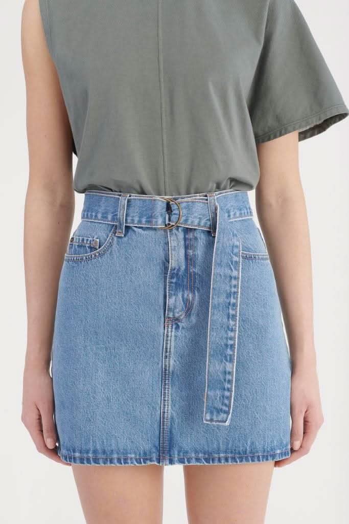 NOBODY DENIM Nobody Denim Belter Piper Mini Skirt - Ethereal Blue BELLA n' BEAR