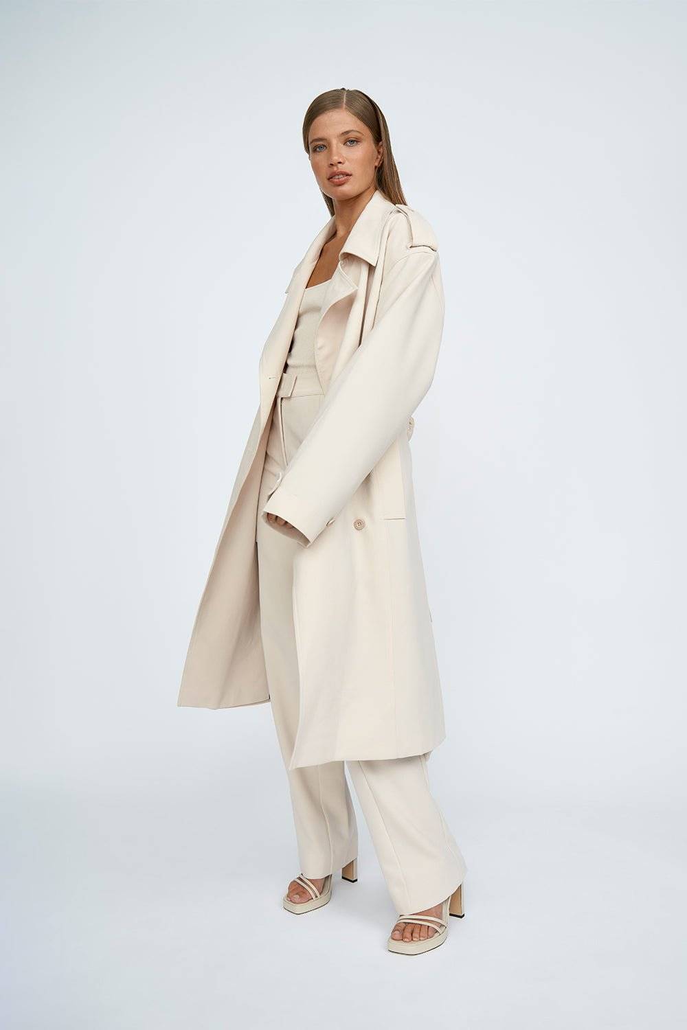 BY JOHNNY By Johnny Blair Belted Trench Coat - Sand BELLA n' BEAR