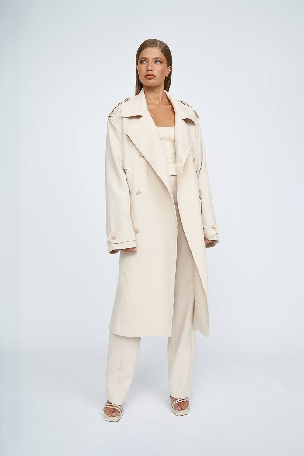 BY JOHNNY By Johnny Blair Belted Trench Coat - Sand BELLA n' BEAR