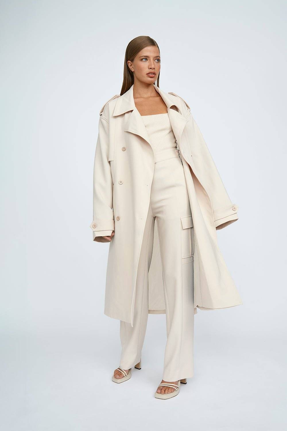 BY JOHNNY By Johnny Blair Belted Trench Coat - Sand BELLA n' BEAR