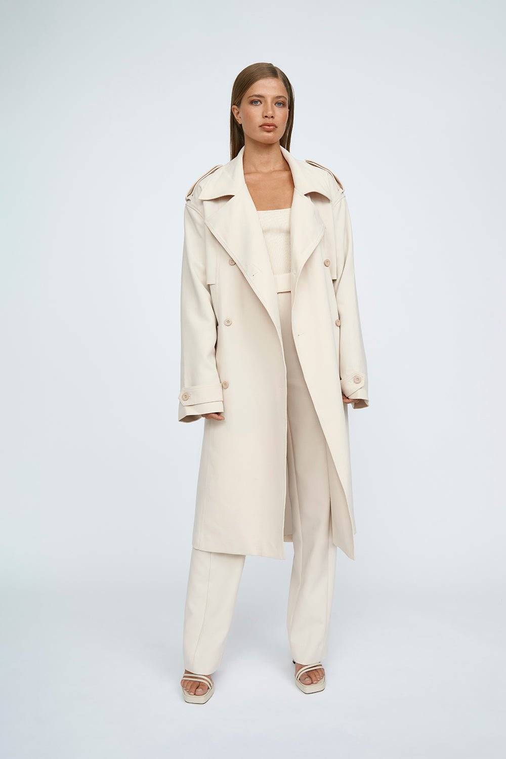 BY JOHNNY By Johnny Blair Belted Trench Coat - Sand BELLA n' BEAR