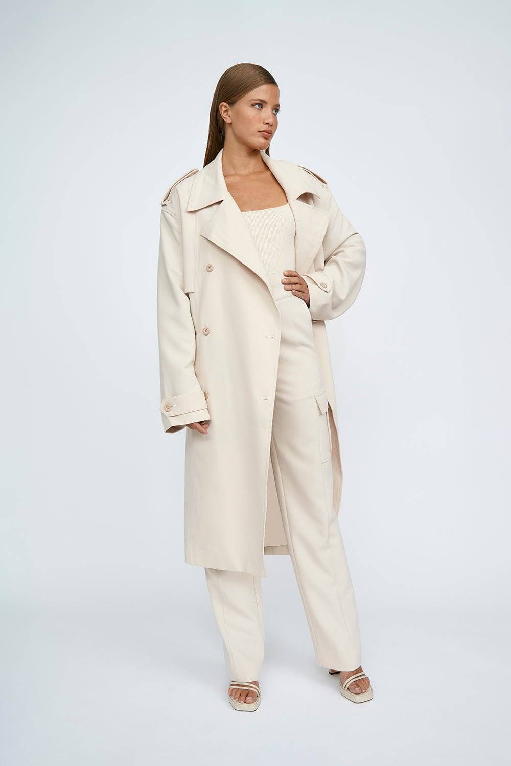 BY JOHNNY By Johnny Blair Belted Trench Coat - Sand BELLA n' BEAR