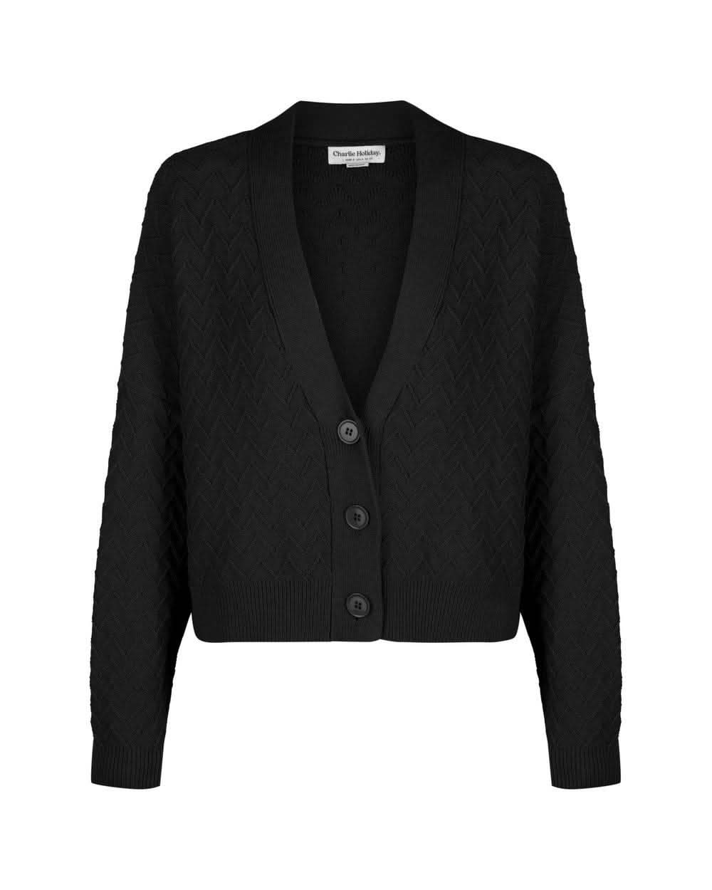 CHARLIE HOLIDAY Charlie Holiday Camila Cardigan - Black BELLA n' BEAR