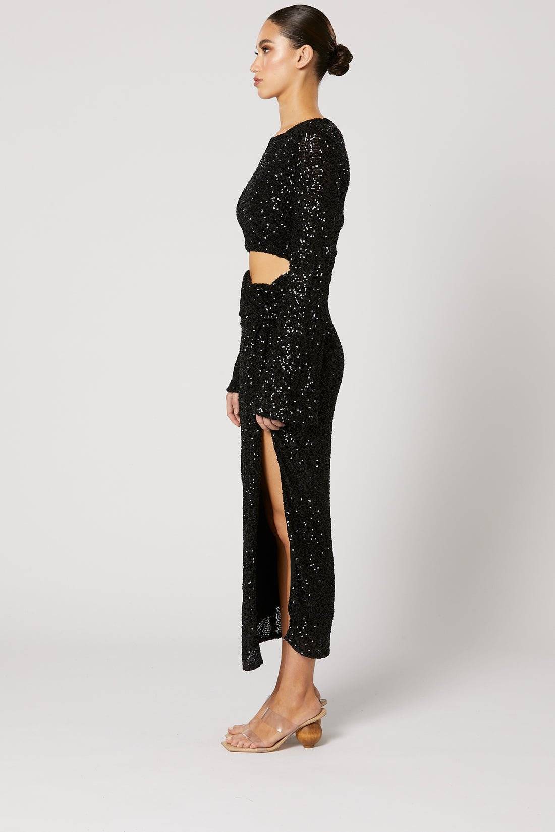 WINONA Winona Chandra Sequin Knot Dress - Black BELLA n' BEAR