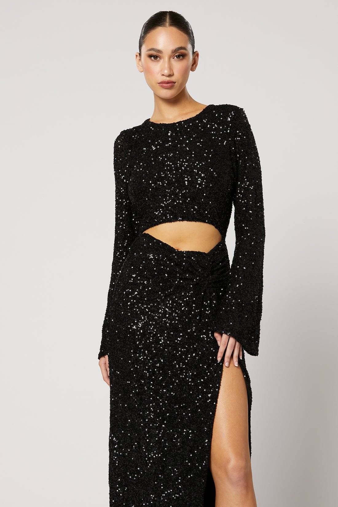 WINONA Winona Chandra Sequin Knot Dress - Black BELLA n' BEAR