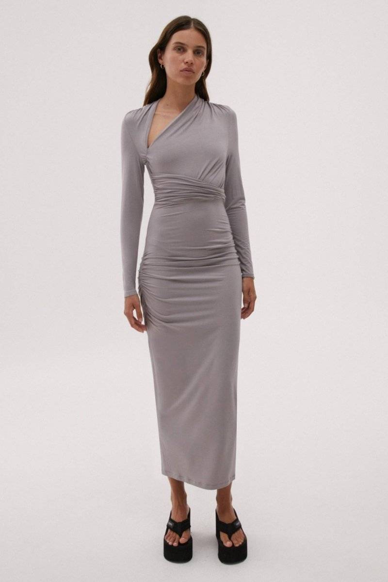 MISHA COLLECTION Misha Chesah Midi Dress - Gull Grey BELLA n' BEAR