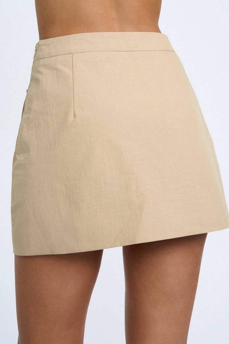 BY JOHNNY By Johnny Curve Waist Cargo Mini Skirt - Beige BELLA n' BEAR