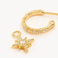 Thumbnail for BY CHARLOTTE By Charlotte Dancing In Starlight Hoops - 18k Gold Vermeil BELLA n' BEAR