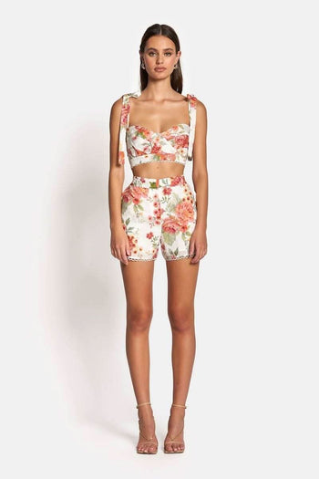 SOFIA THE LABEL Sofia The Label Delilah Sweetheart Crop Top - Sunset Floral BELLA n' BEAR