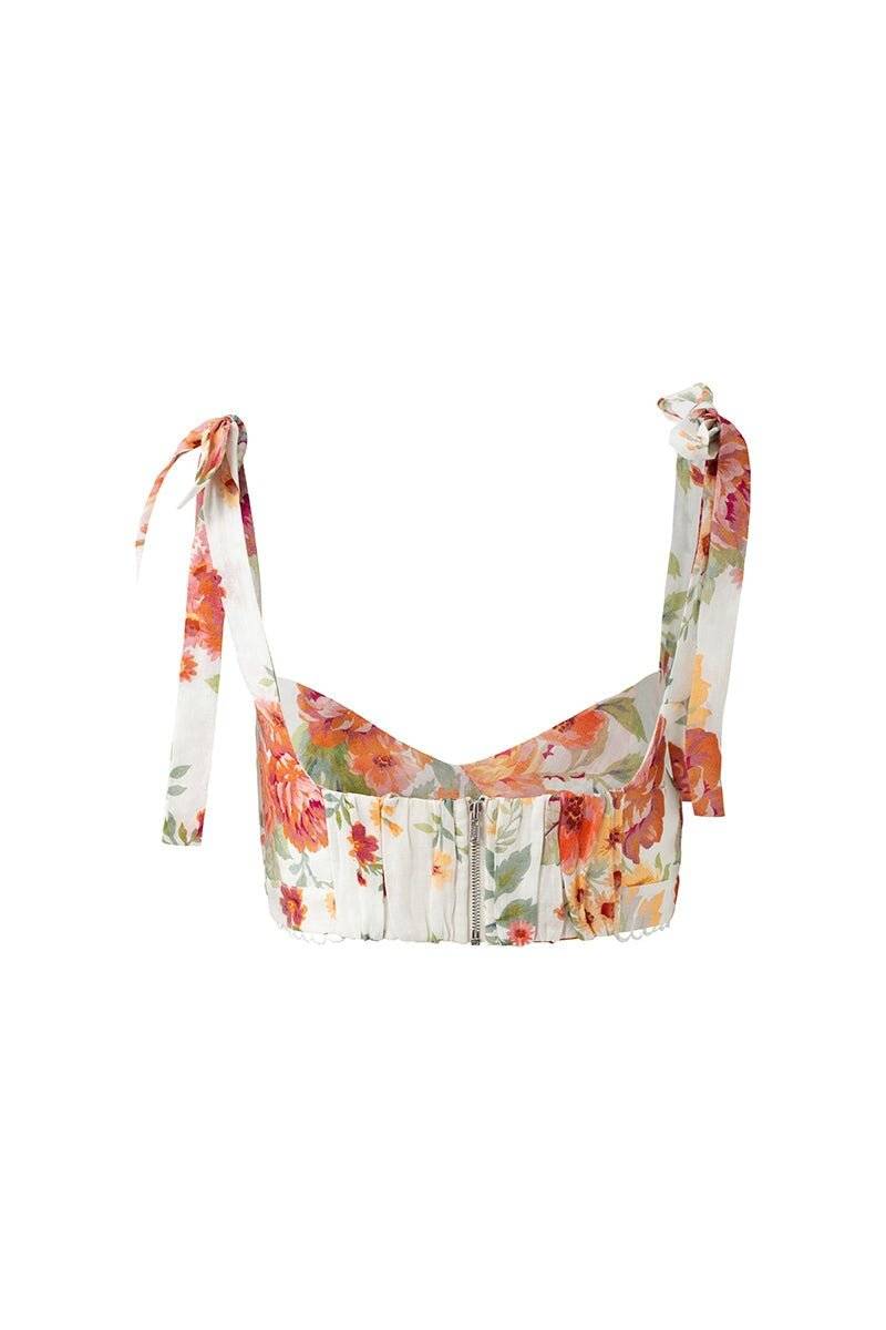 SOFIA THE LABEL Sofia The Label Delilah Sweetheart Crop Top - Sunset Floral BELLA n' BEAR