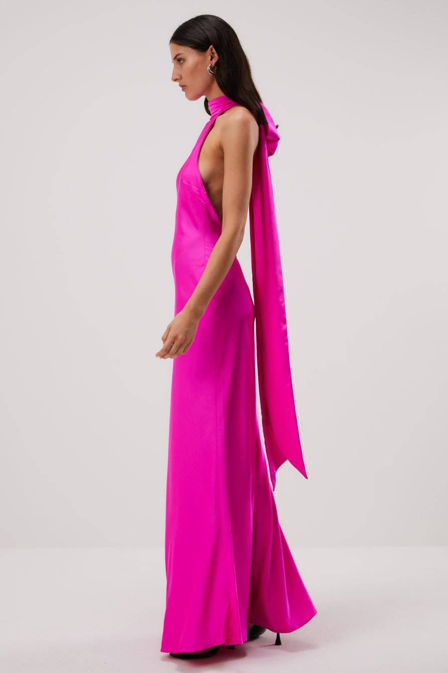 MISHA COLLECTION Misha Evianna Satin Gown - Hot Pink BELLA n' BEAR