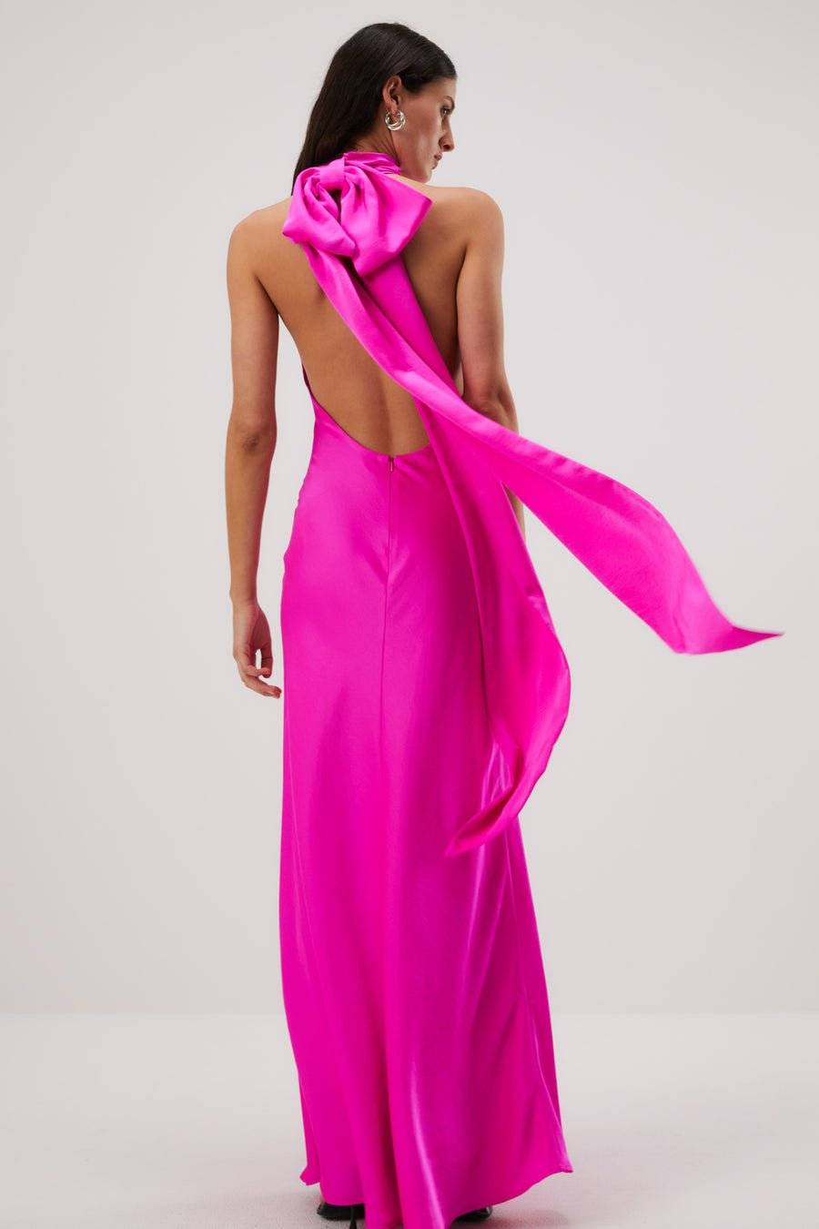 MISHA COLLECTION Misha Evianna Satin Gown - Hot Pink BELLA n' BEAR