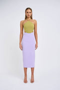 Vestido Midi Halter By Johnny Fresco-Lavender Sage