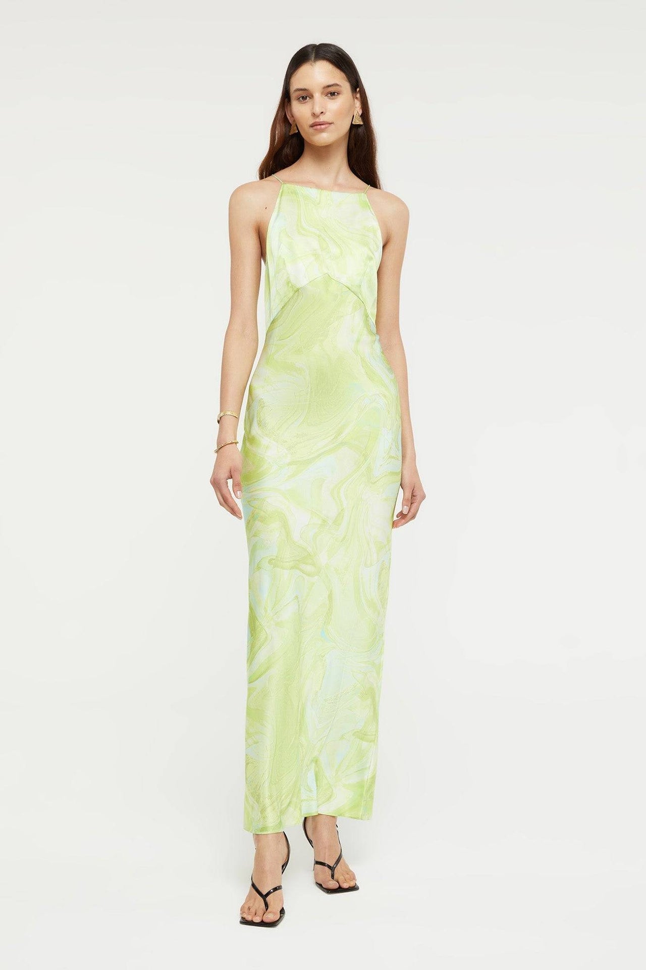 GINIA Ginia Gaia Maxi Dress - Lime Swirl Print BELLA n' BEAR