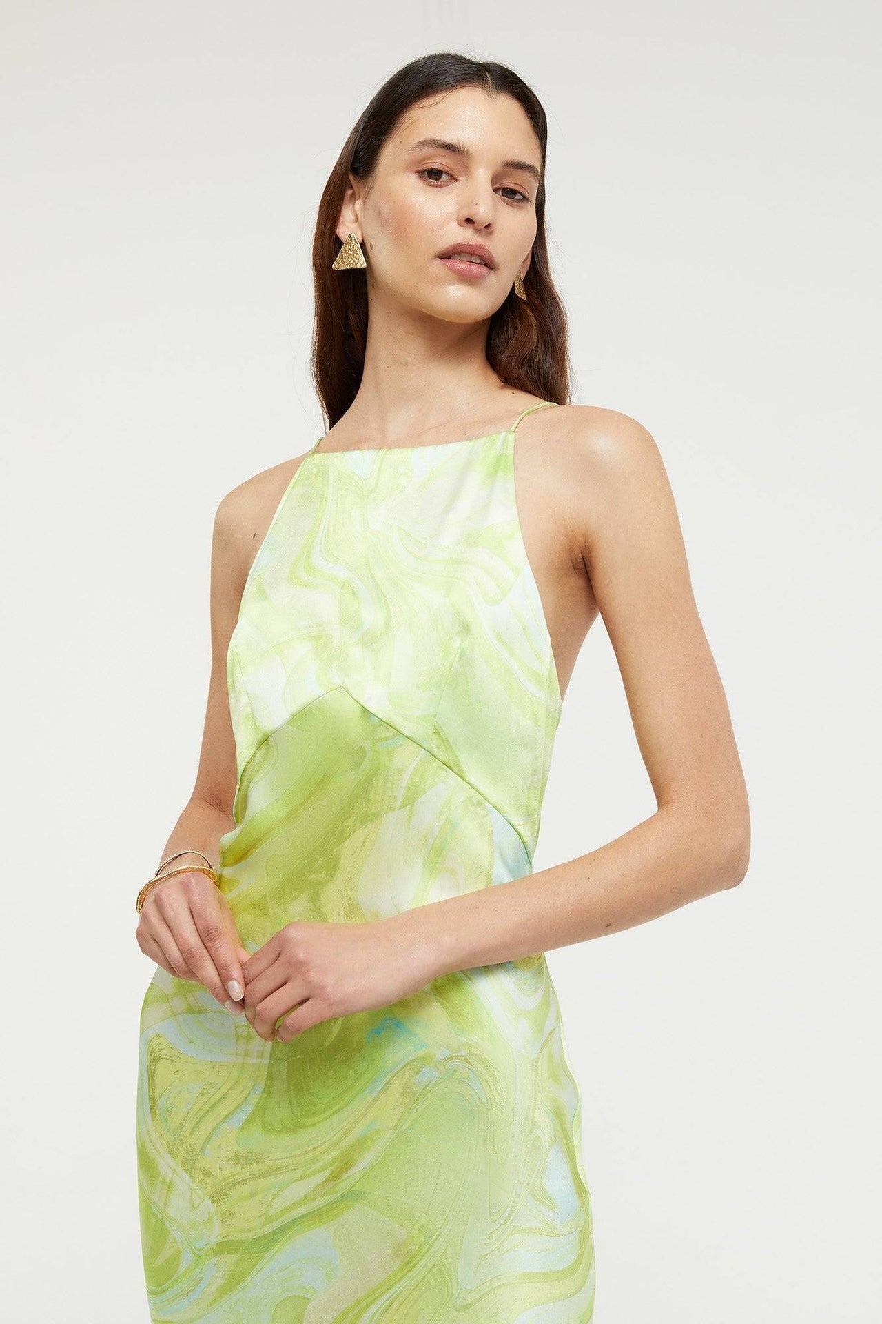 GINIA Ginia Gaia Maxi Dress - Lime Swirl Print BELLA n' BEAR