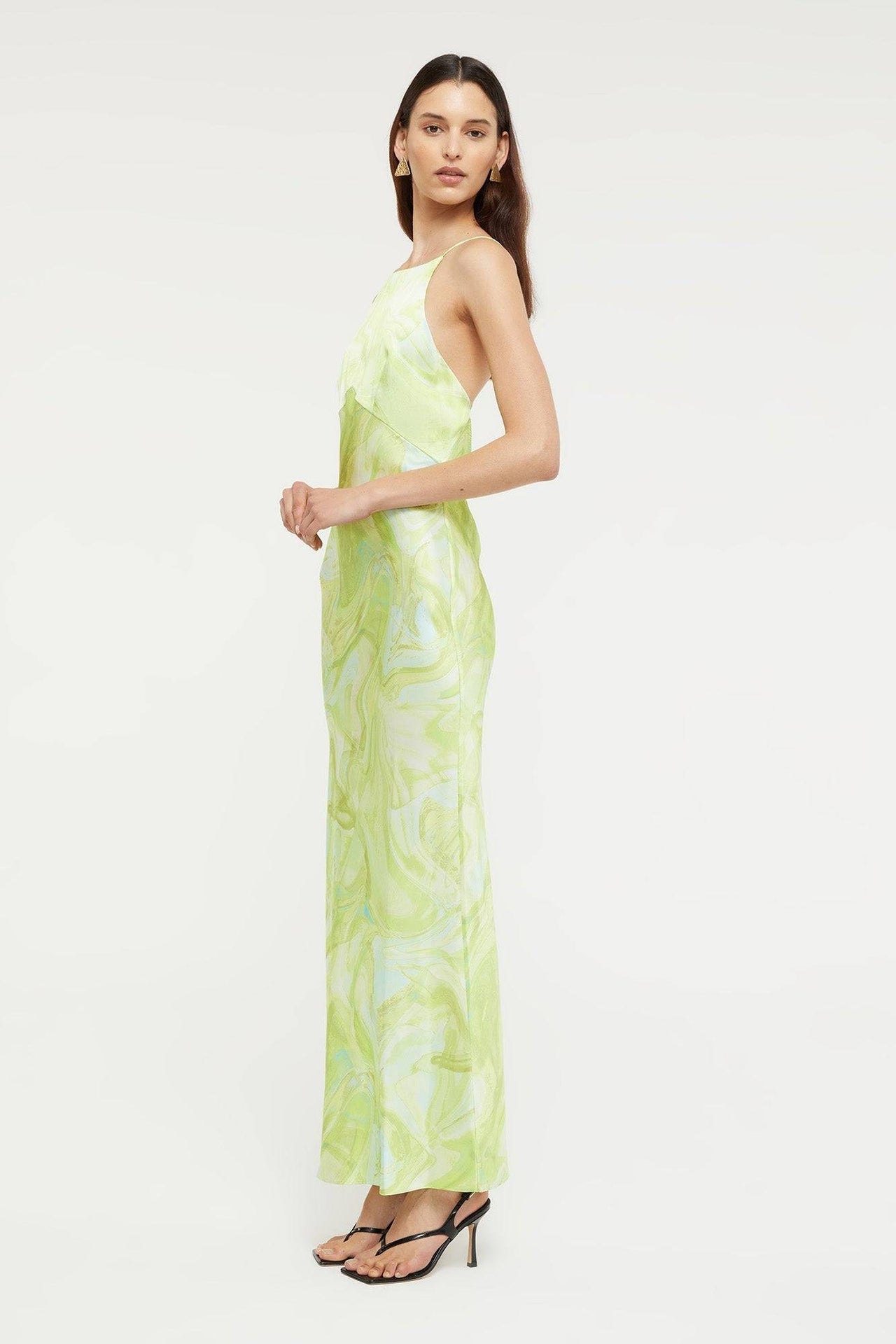 GINIA Ginia Gaia Maxi Dress - Lime Swirl Print BELLA n' BEAR