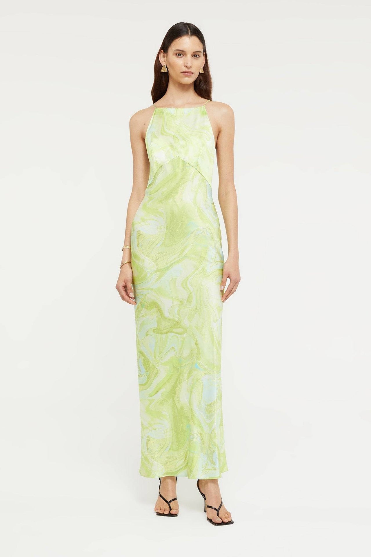 GINIA Ginia Gaia Maxi Dress - Lime Swirl Print BELLA n' BEAR