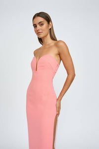 Thumbnail for BY JOHNNY By Johnny Ginny Scoop Split Midi Dress - Melon Pink BELLA n' BEAR