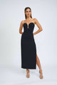 BY JOHNNY By Johnny Ginny Scoop Split Midi Dress - Black BELLA n' BEAR