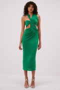 Misha Graciela Slinky Jersey Midi Dress - Island Green