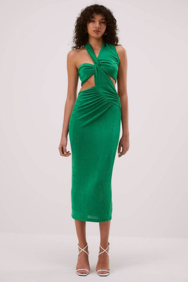 Warehouse slinky gathered waist dress hotsell
