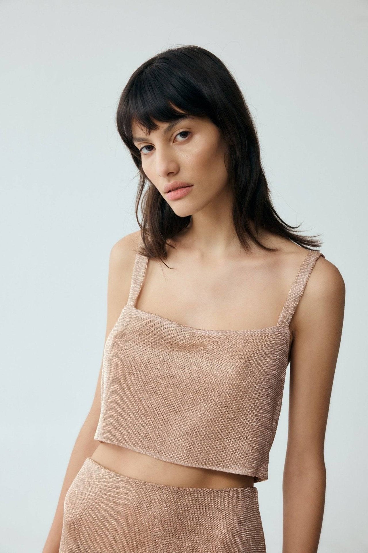 THIRD FORM Third Form Heavy Metal Knit Crop Top - Rose Gold BELLA n' BEAR