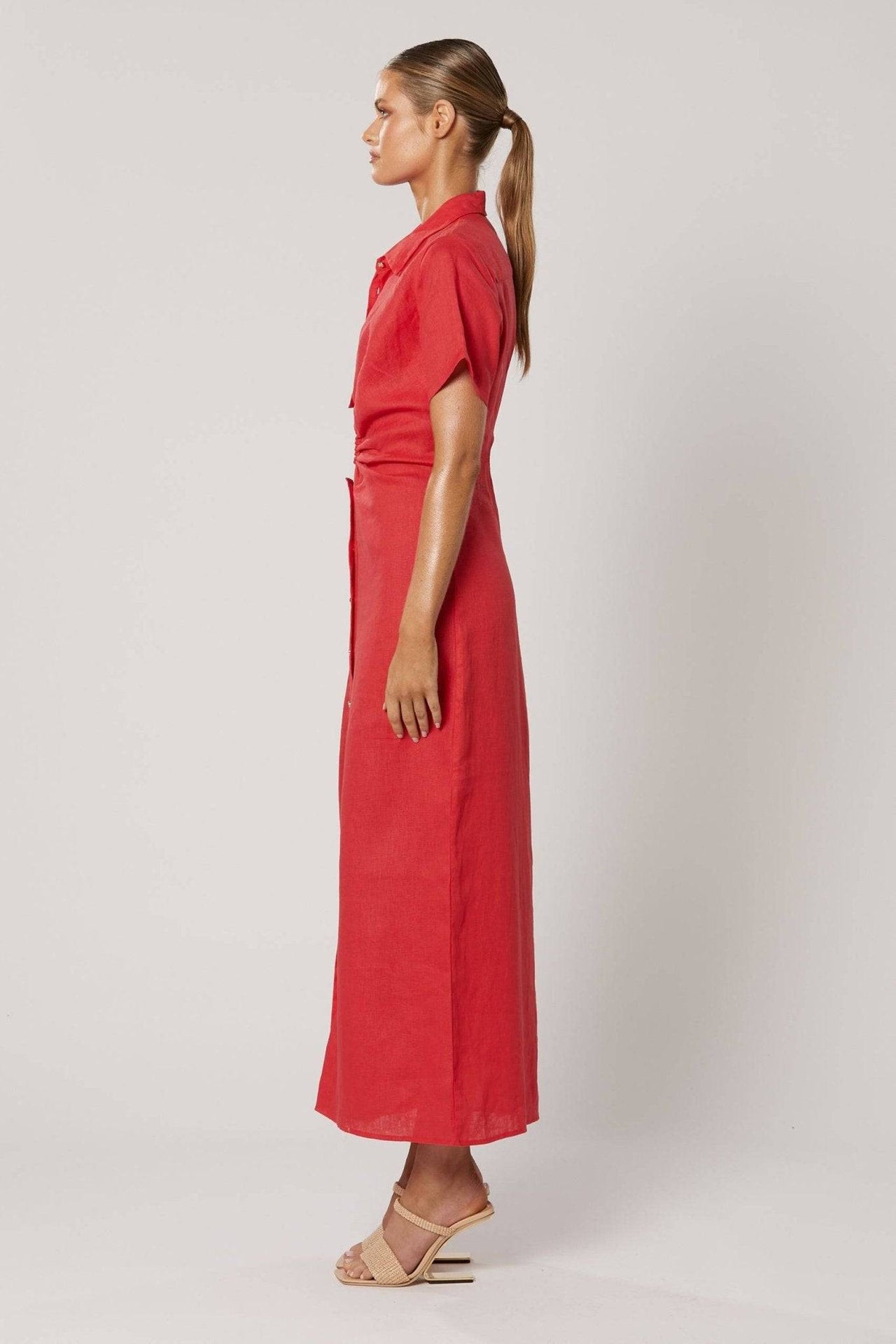 WINONA Winona Imara Side Cut Dress - Crimson BELLA n' BEAR