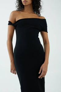 Thumbnail for THIRD FORM Third From Intertwined Off Shoulder Dress - Black BELLA n' BEAR