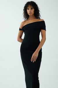 Thumbnail for THIRD FORM Third From Intertwined Off Shoulder Dress - Black BELLA n' BEAR