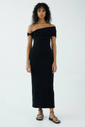 Vestido Third From Intertlined Off Shoulder-Negro