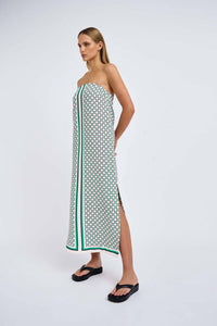 Thumbnail for BY JOHNNY By Johnny Ischia Stripe Strapless Midi Dress - Green Ivory Black BELLA n' BEAR