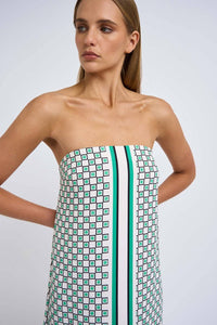 Thumbnail for BY JOHNNY By Johnny Ischia Stripe Strapless Midi Dress - Green Ivory Black BELLA n' BEAR