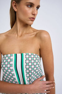 Thumbnail for BY JOHNNY By Johnny Ischia Stripe Strapless Midi Dress - Green Ivory Black BELLA n' BEAR