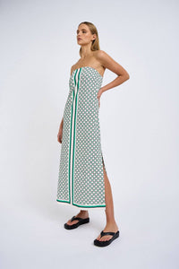 Thumbnail for BY JOHNNY By Johnny Ischia Stripe Strapless Midi Dress - Green Ivory Black BELLA n' BEAR