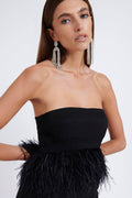 By Johnny Johnny Bustier de plumas - Negro