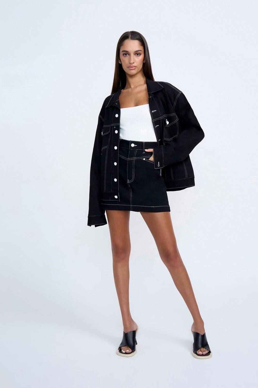 BY JOHNNY By Johnny Johnny Jean Jacket - Black Ivory BELLA n' BEAR