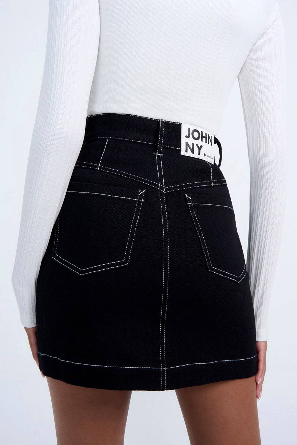 BY JOHNNY By Johnny Johnny Jean Mini Skirt - Black Ivory BELLA n' BEAR