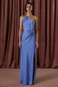 Thumbnail for MISHA COLLECTION Misha Kristin Satin Gown - Cornflower Blue BELLA n' BEAR