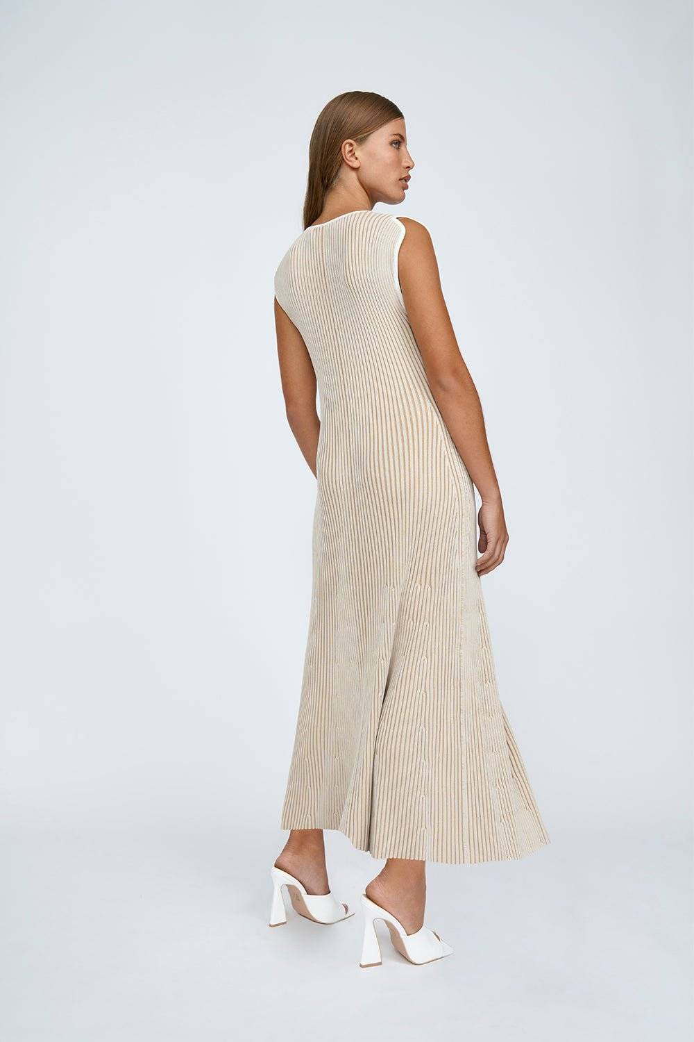 BY JOHNNY By Johnny Lara Ribbed Knit Dress - Bone Ivory BELLA n' BEAR