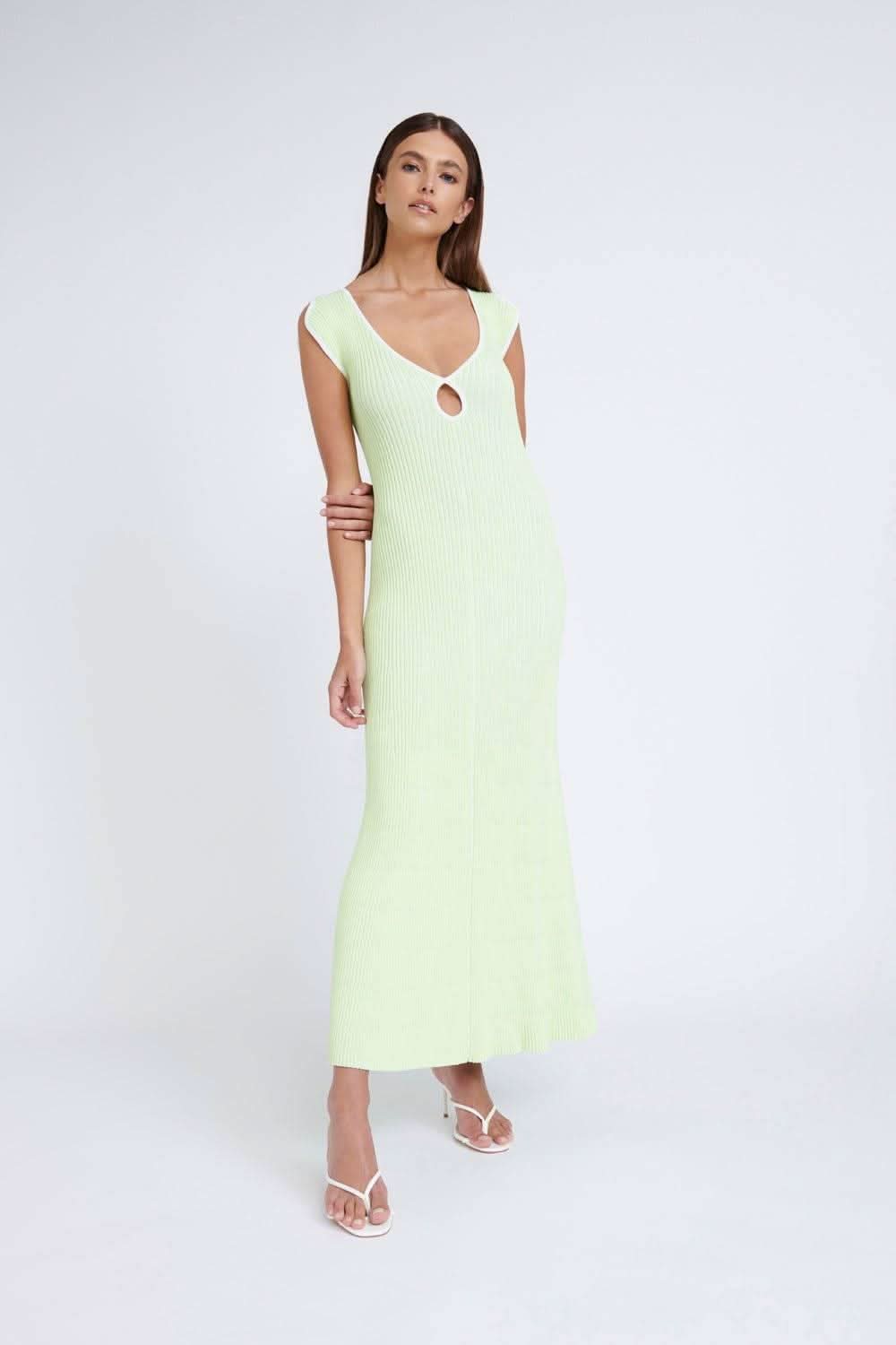 Lara Ribbed Knit Dress - Mint Ivory | By Johnny BELLA n' BEAR Lara Ribbed Knit Dress - Mint Ivory | By Johnny BELLA n' BEAR