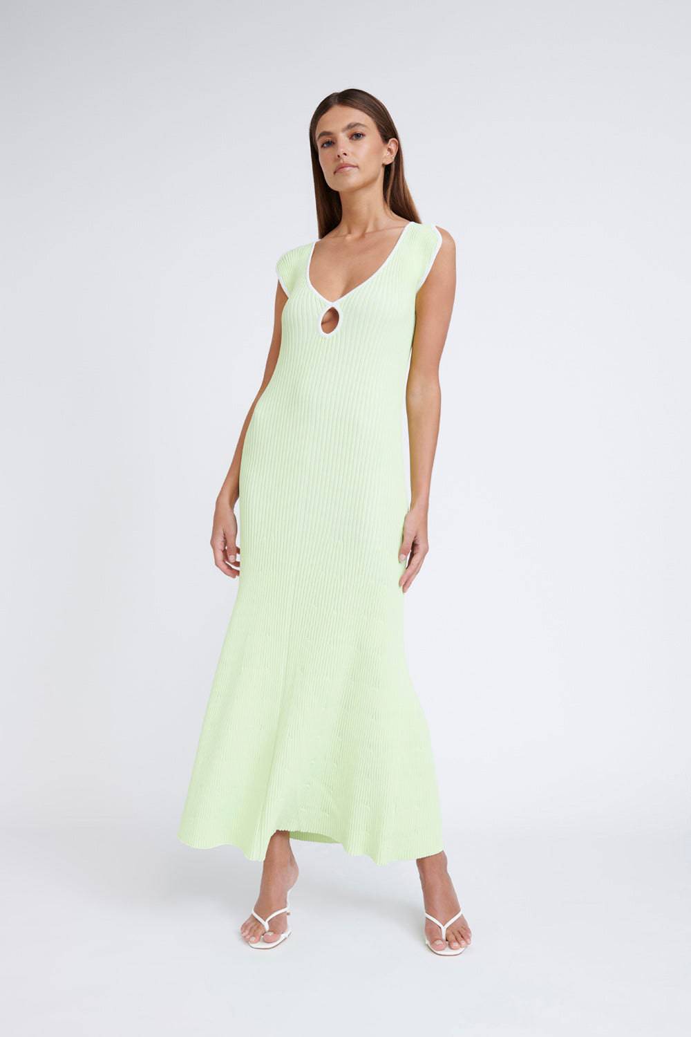 BY JOHNNY By Johnny Lara Ribbed Knit Dress - Mint Ivory BELLA n' BEAR