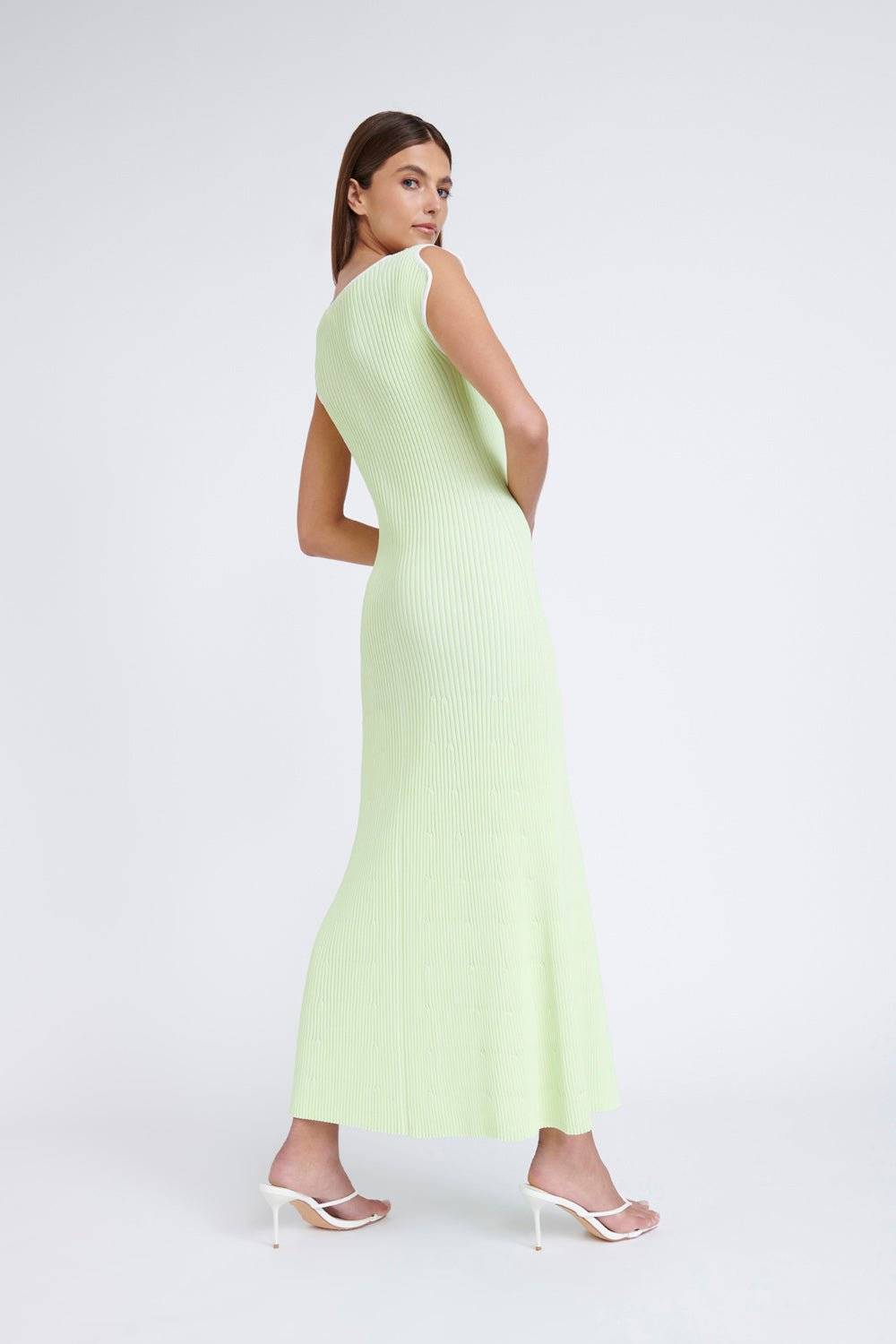 BY JOHNNY By Johnny Lara Ribbed Knit Dress - Mint Ivory BELLA n' BEAR