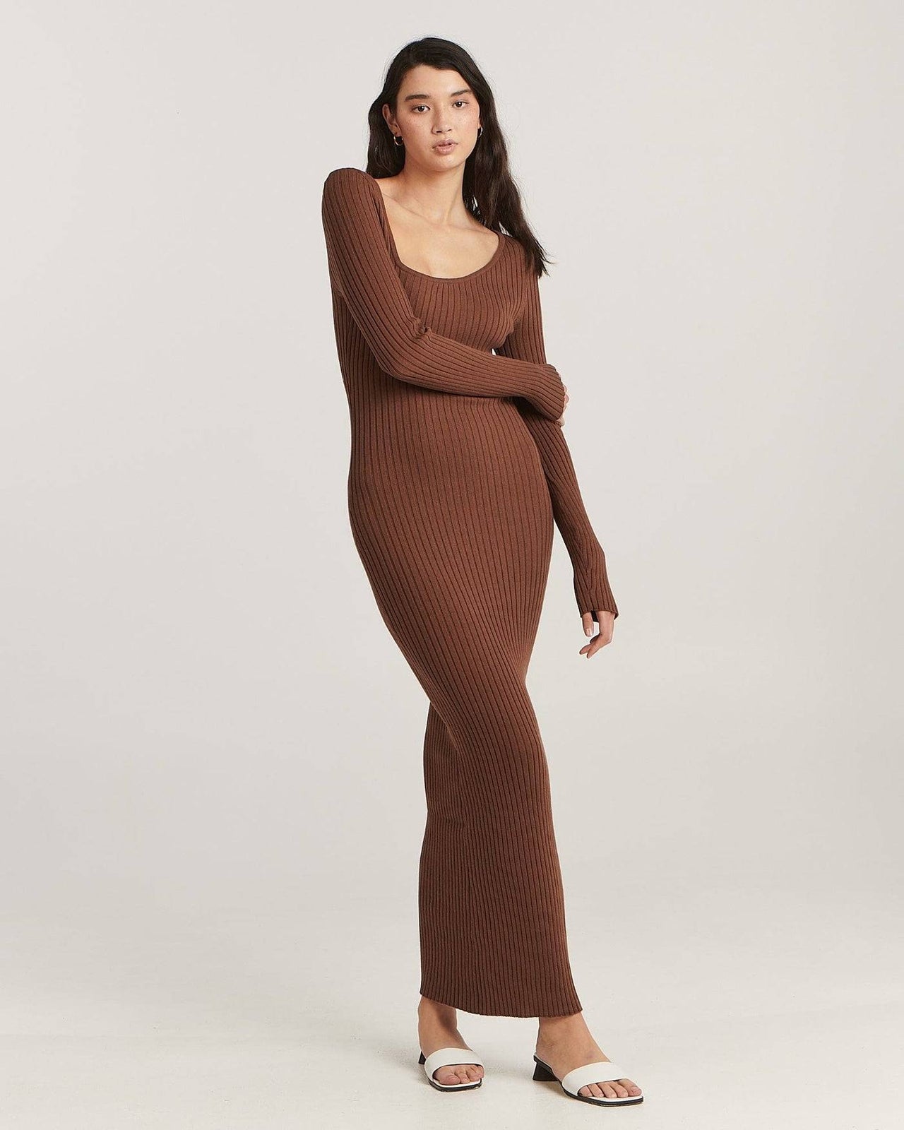 CHARLIE HOLIDAY Charlie Holiday Laurette Midi Dress - Chocolate BELLA n' BEAR