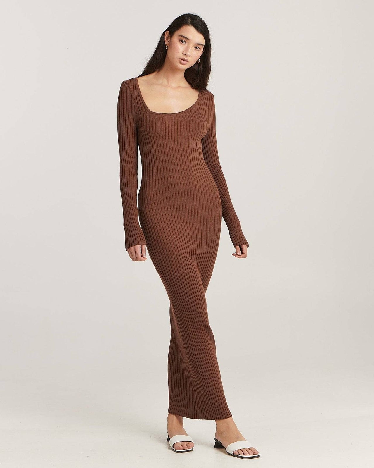 CHARLIE HOLIDAY Charlie Holiday Laurette Midi Dress - Chocolate BELLA n' BEAR