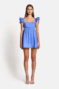 Mini vestido Sofia The Label Luna Babydoll Frill-Azul real