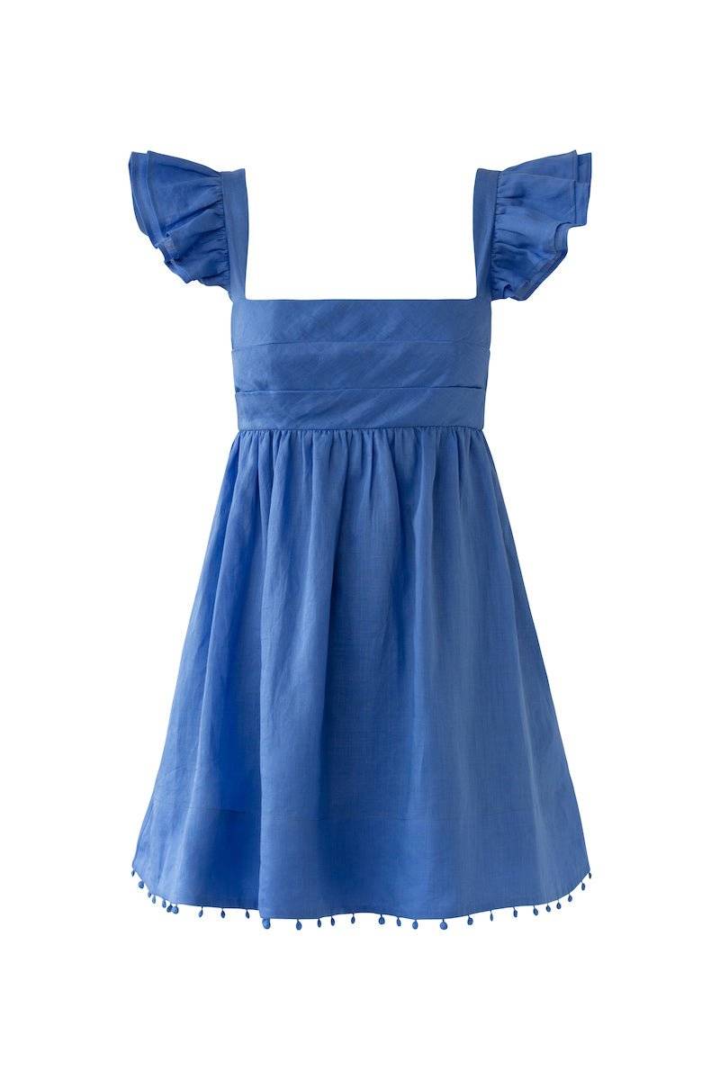 SOFIA THE LABEL Sofia The Label Luna Babydoll Frill Mini Dress - Royal Blue BELLA n' BEAR