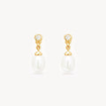 By Charlotte Lunar Light Pearl Stud Earring - 18k Gold Vermeil